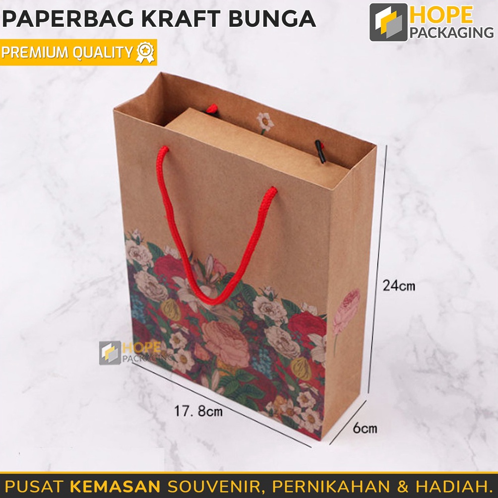 

TERDAHSYAT Paper Bag Kraft Bunga Souvenir Hadiah Paper Box Size 24x 178x 6 cm