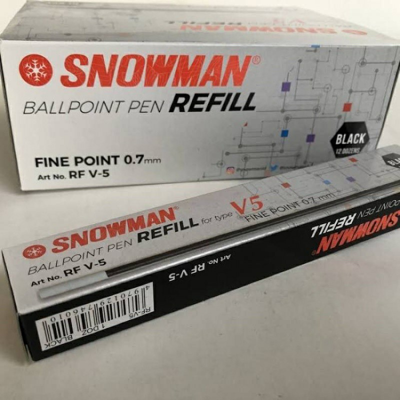 

Refill Pen Snowman V5 Isi Pulpen Hitam 0.7 mm Ballpoint Pena Murah