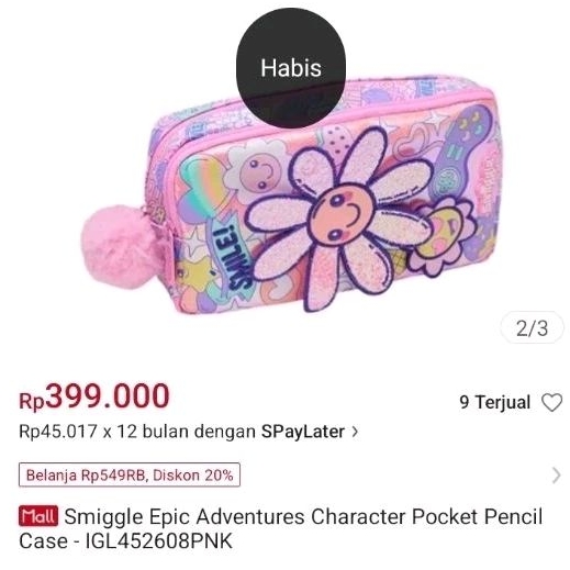 

0Smiggle Epic Adventures Character Pocket Pencil Case - IGL452608PNK