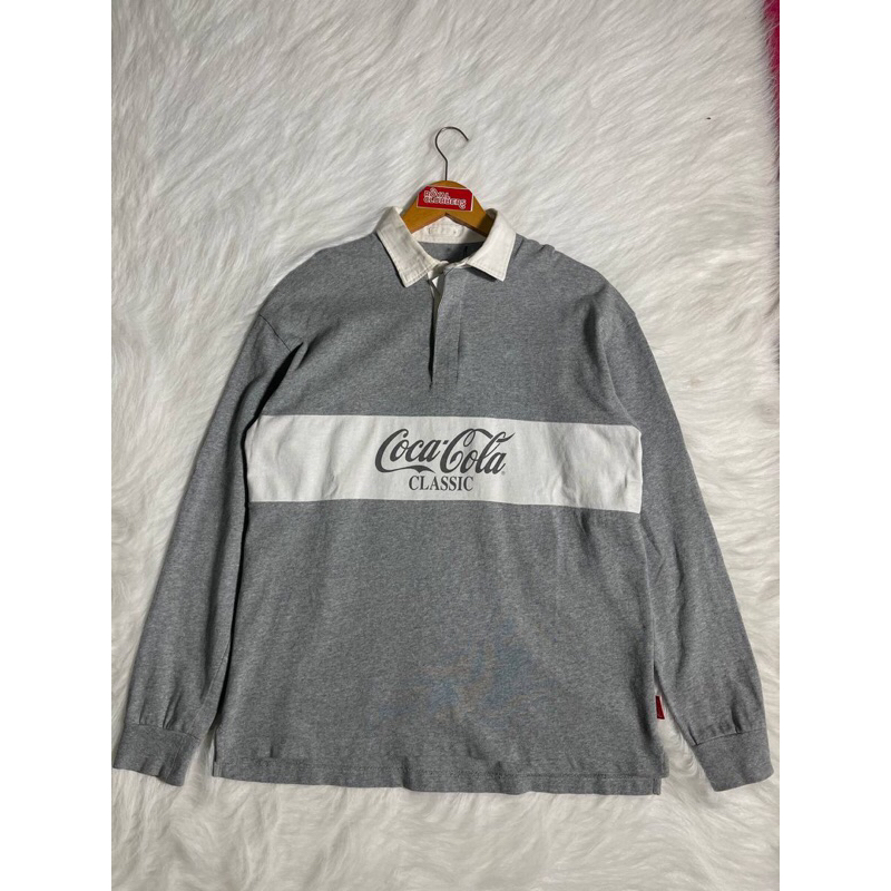 polo rugby coca cola second (1950) - Hoodie second - hoodie second branded - Jaket Second - Jaket Se