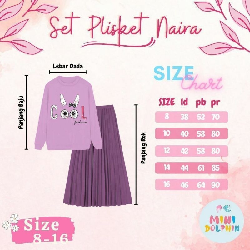 SET PLISKET NAYRA ATASAN BAWAHAN ROK PLISKET REMAJA