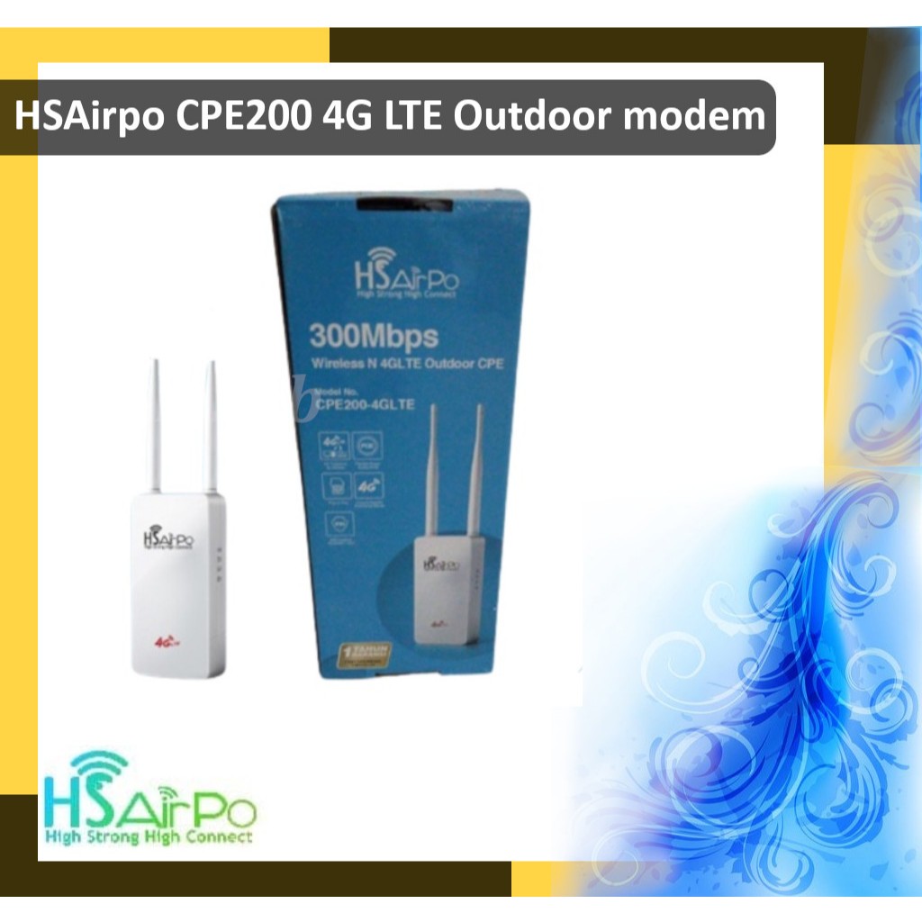 HSAIRPO CPE200 Modem 4G LTE Wireless N 300Mbps 2.4ghz - Modem 4G LTE Router Outdoor