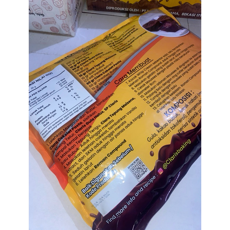

SELAI ISIAN ROTI CLARA 5 Kg SLAI COKLAT FILLING CLARA 5 Kg