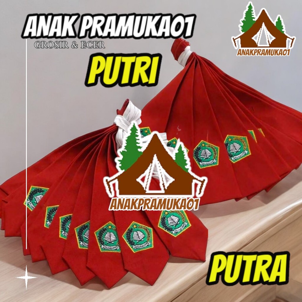 Dasi Mi bordir / dasi sekolah MI karet bordir