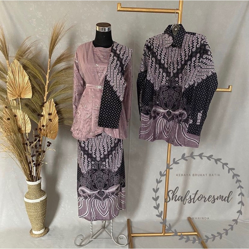 KEBAYA MAUVE BRUKAT BROKAT COUPLE