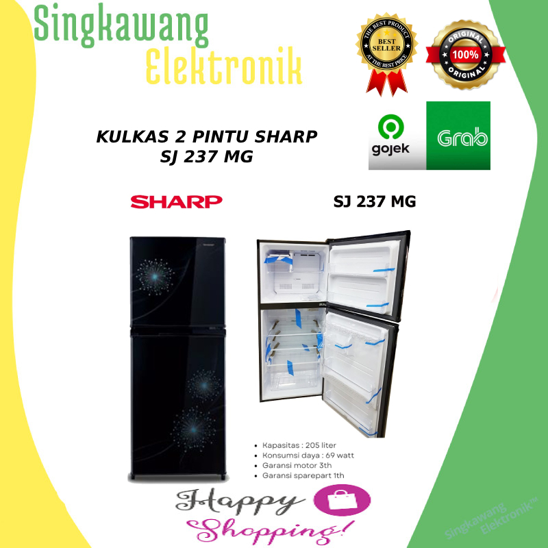 KULKAS 2 PINTU SHARP SJ 237 MG