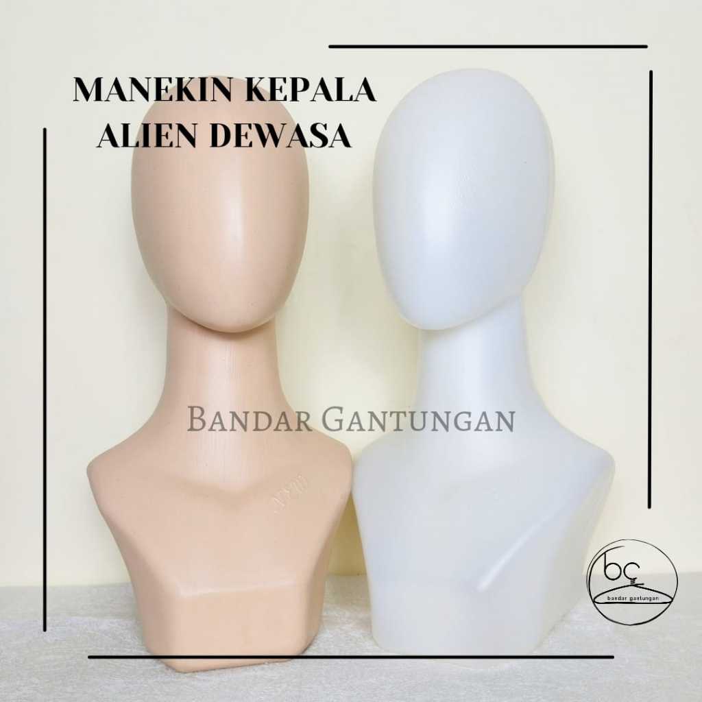 Manekin Kepala Plastik Alien Patung Kepala Cewek Dewasa Display Wig Jilbab Kerudung Khimar(BH)