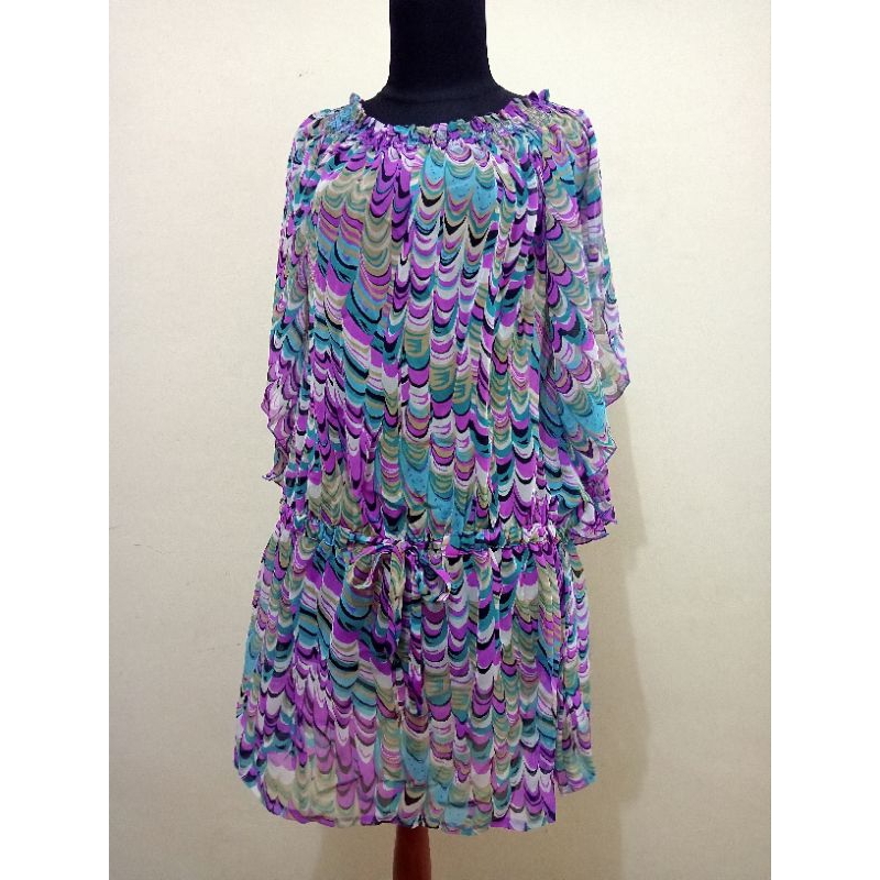 Blouse Sifon Motif Peacock
