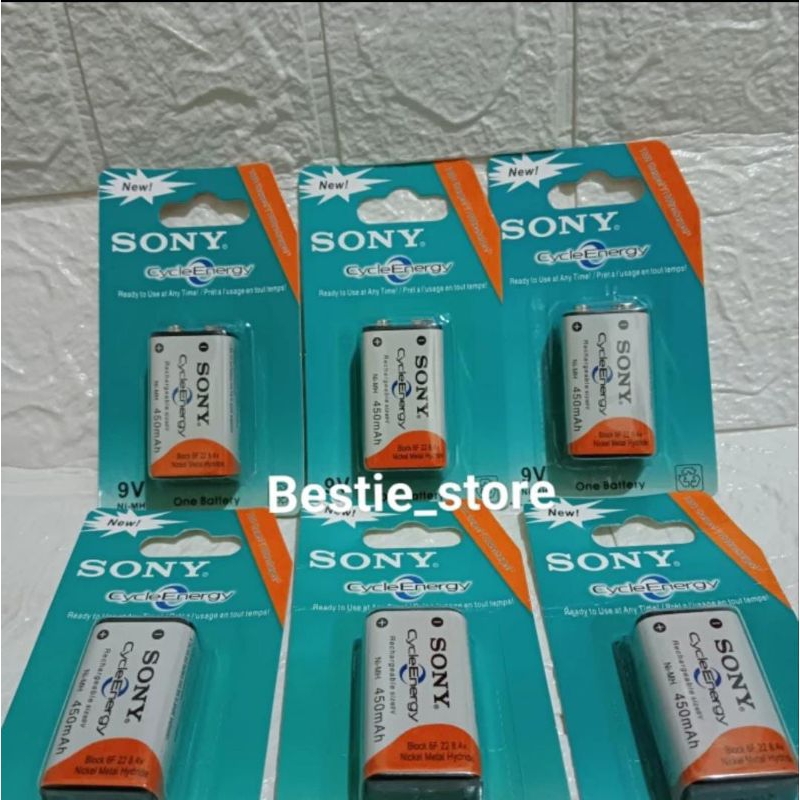 Baterai kotak Cas Sony 9V_Baterai Rechargeable kotak Sony 450mAh