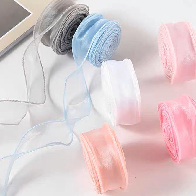 

KF7 1 ROLL 1 Yard Pita Korea Fishtail Ribbon Pita Gelombang PITA BOUQUET Ribbon fish tail