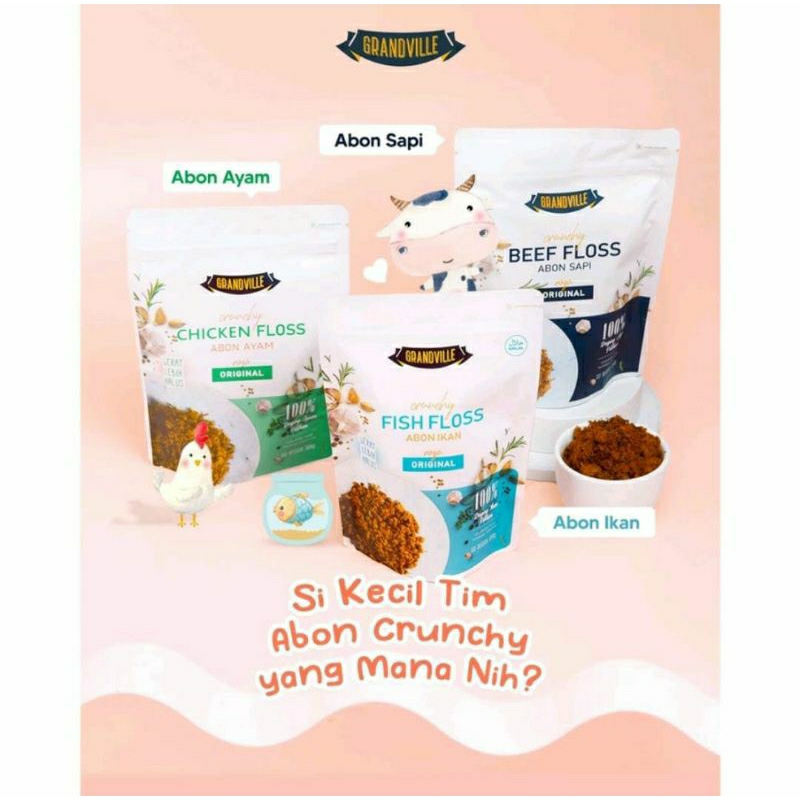 

Maknyuss1 Grandville Abon Sapi Ayam Ikan Crunchy Original Anak No Msg Halal Mpasi Penambah Nafsu
