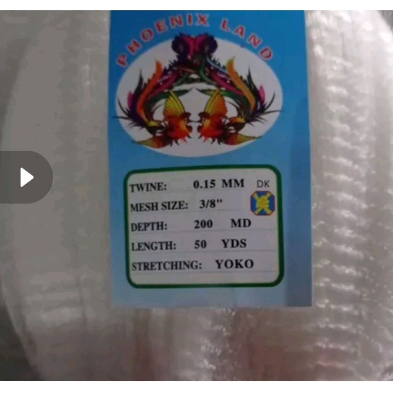 Jaring ikan jaring bahan anco jaring ikan kecil ukuran 3/8-15-200/50 YOKO