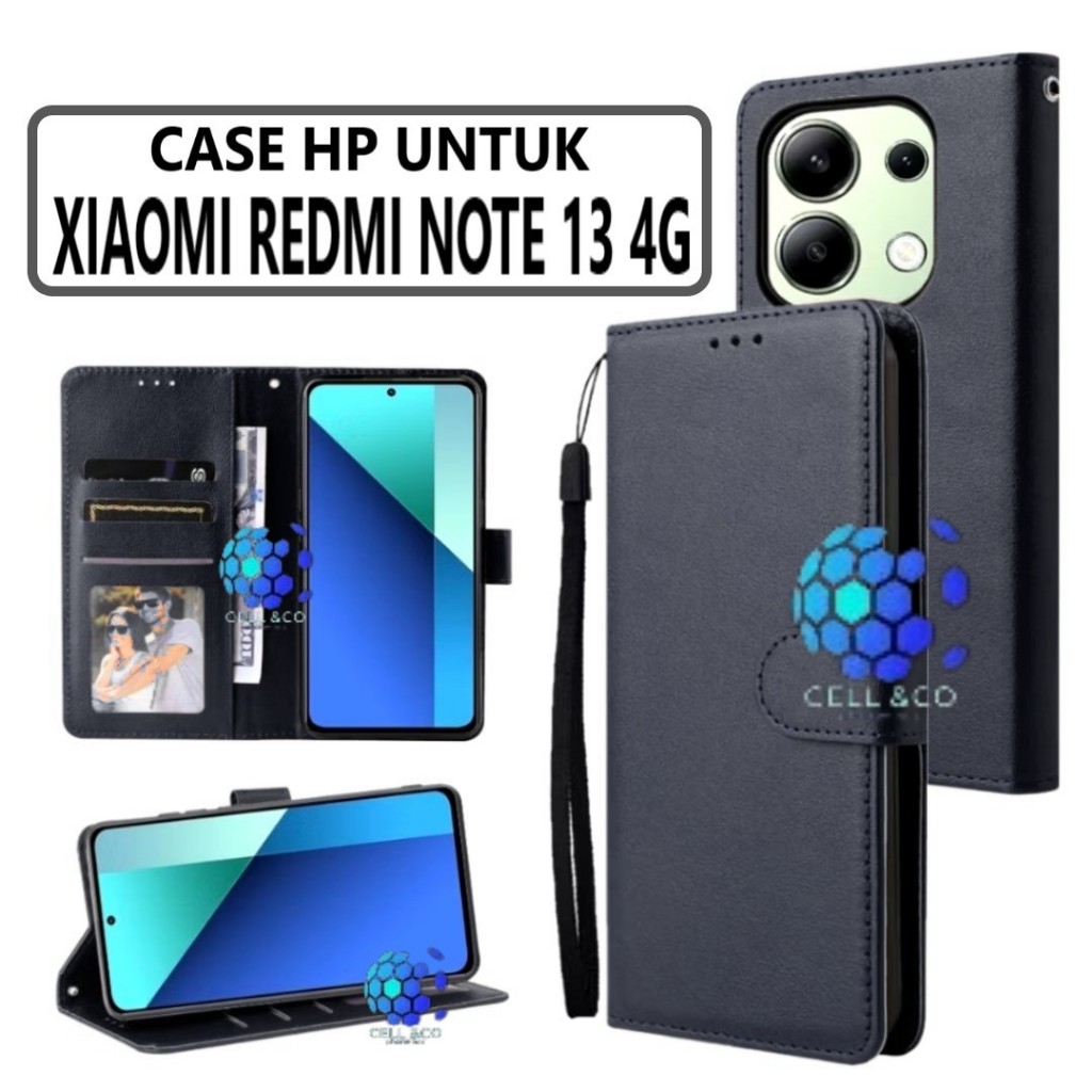 CASE HP XIAOMI REDMI NOTE 13 4G CASE FLIP LEATHER WALLET PREMIUM FLIP CASE BUKA TUTUP KESING HP CASI