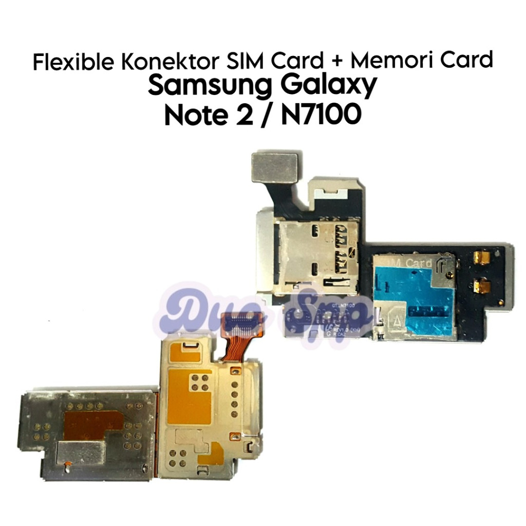 Flexible + Frame Konektor SIM Card Memori Card Samsung Galaxy Note 2 / N7100 / GT-N7100 / GT-N7105 /