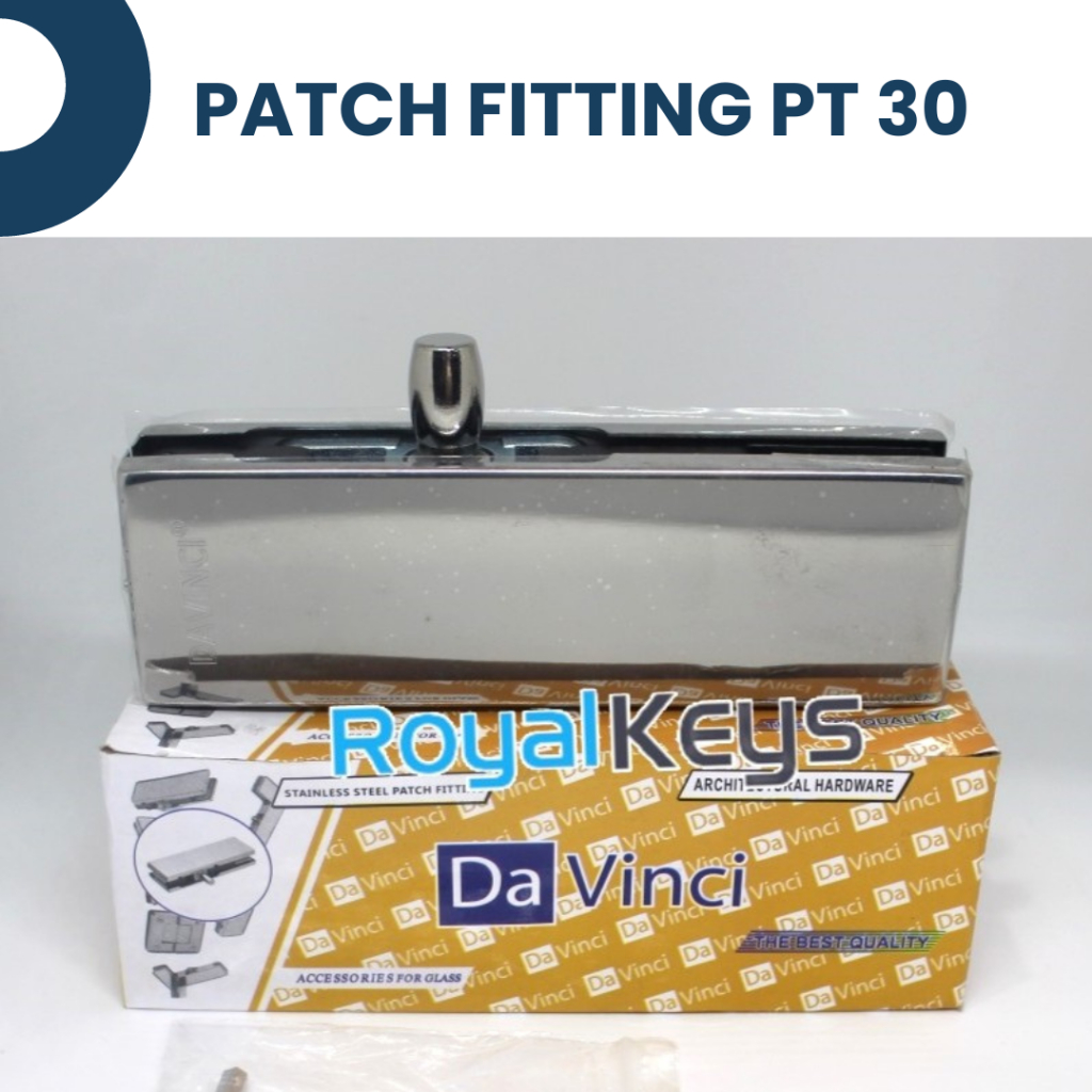 Patch Fitting Davinci PT 30 Penjepit Engsel Pintu Kaca Atas