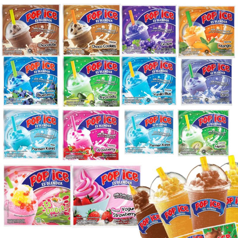 

POP ICE ES BLENDER | ALL VARIAN RASA | 1 RENCENG ISI 10 SACHET