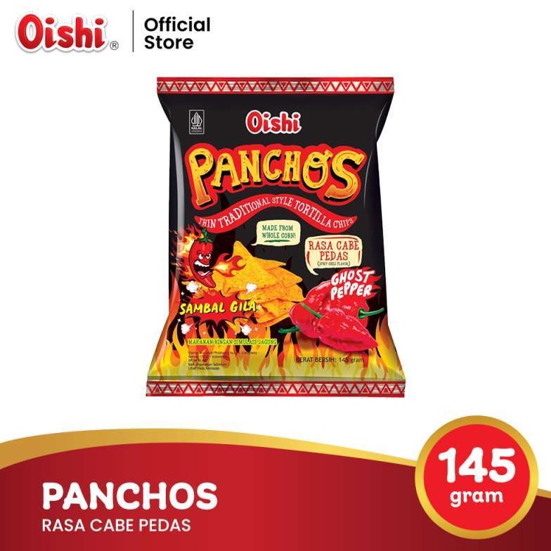 

NEW PROMO Oishi Panchos cabe pedas Nacho 145gr Makanan Ringan Jajan