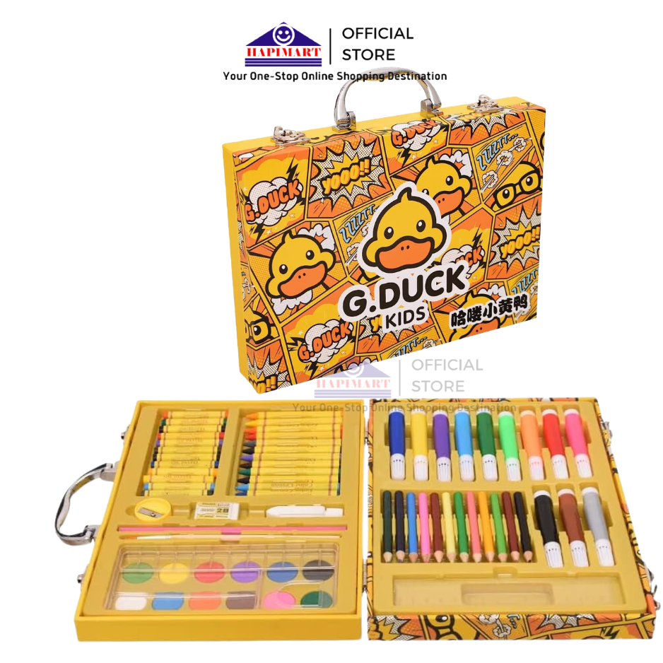 

G DUCK Box Art set 56 PCS Lukisan & Set Gambar Set Markers Box Stkers Colour Pensil Art Set Alat Tulis kotak Seni