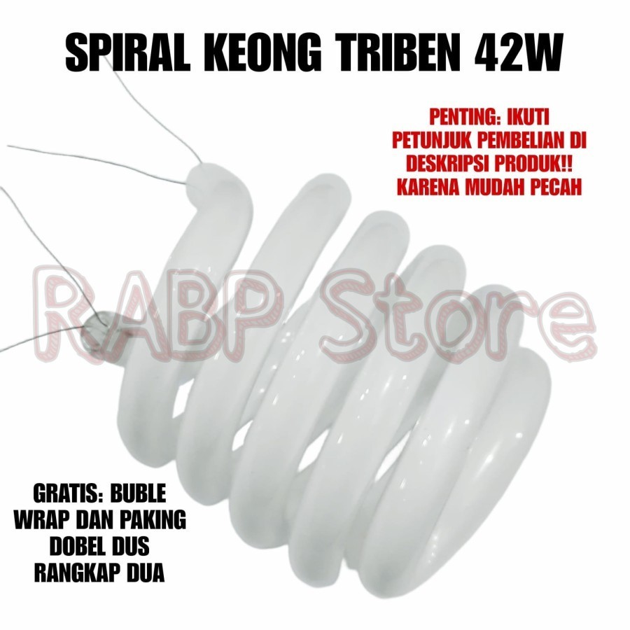 KACA LAMPU SPIRAL KEONG TRIBEN 42W 5T (GRATIS BUBLE WARP DAN DOBEL DUS)