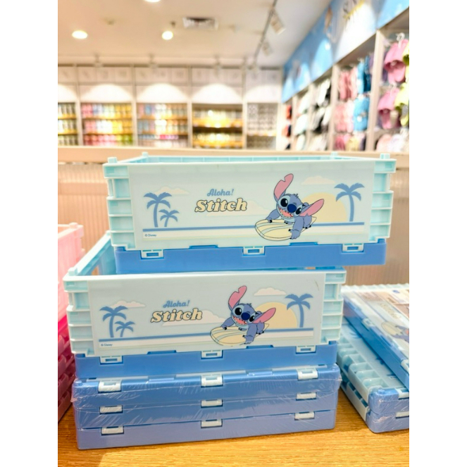 MINISO X STITCH FOLDABLE STORAGE BOX PENYIMPANAN BARANG DISNEY STITCH ANGEL | Storage Lipat / Foldab