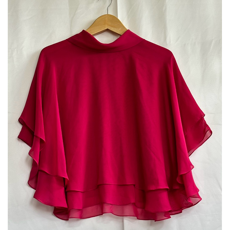 atasan crop, pink fuschia