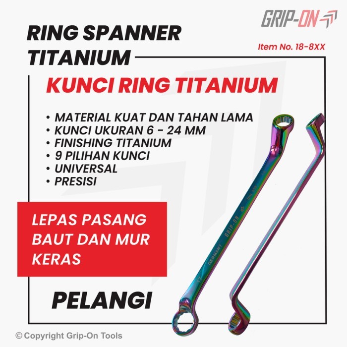 Kunci Ring Titanium 8x10 GRIP ON