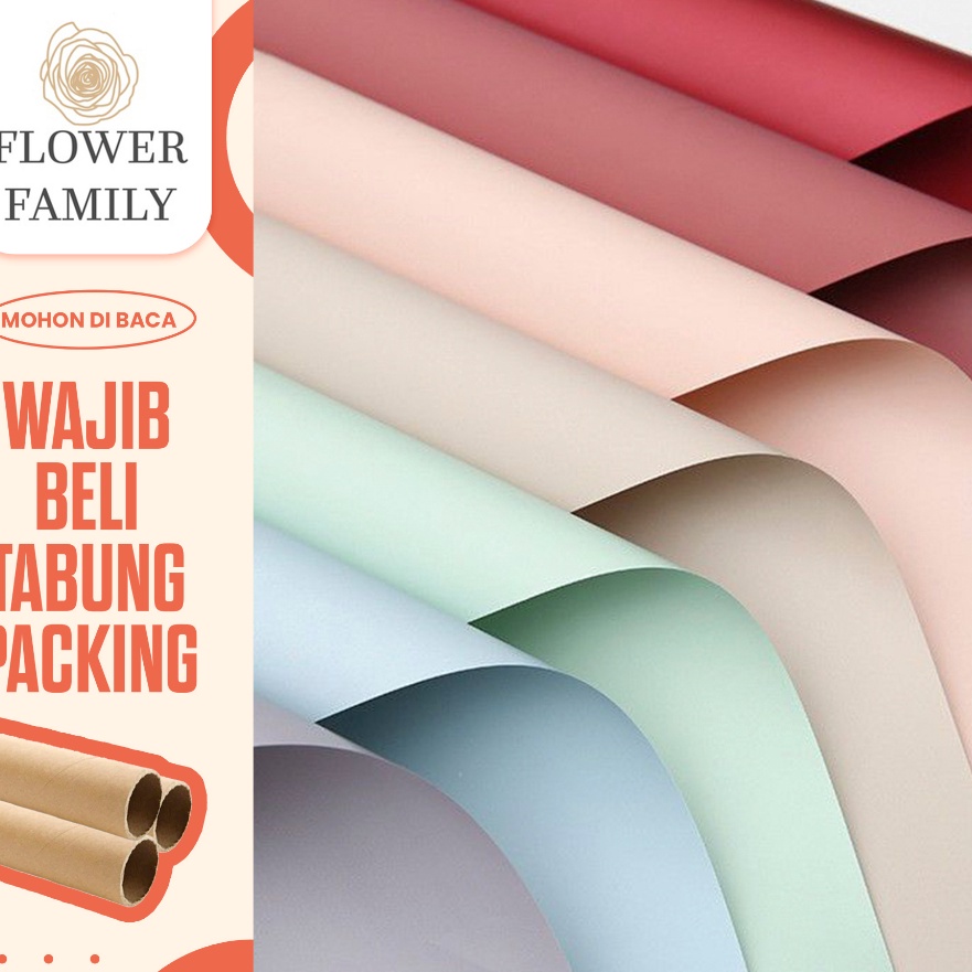 

Ekstra Flower Family 2 LEMBAR Kertas Buket Bunga Polos Korea DOFF Flower Wrapping Paper Cellophane DOFF Waterproof Wrapping Paper Kertas Buket Bunga Wisuda Anniversary