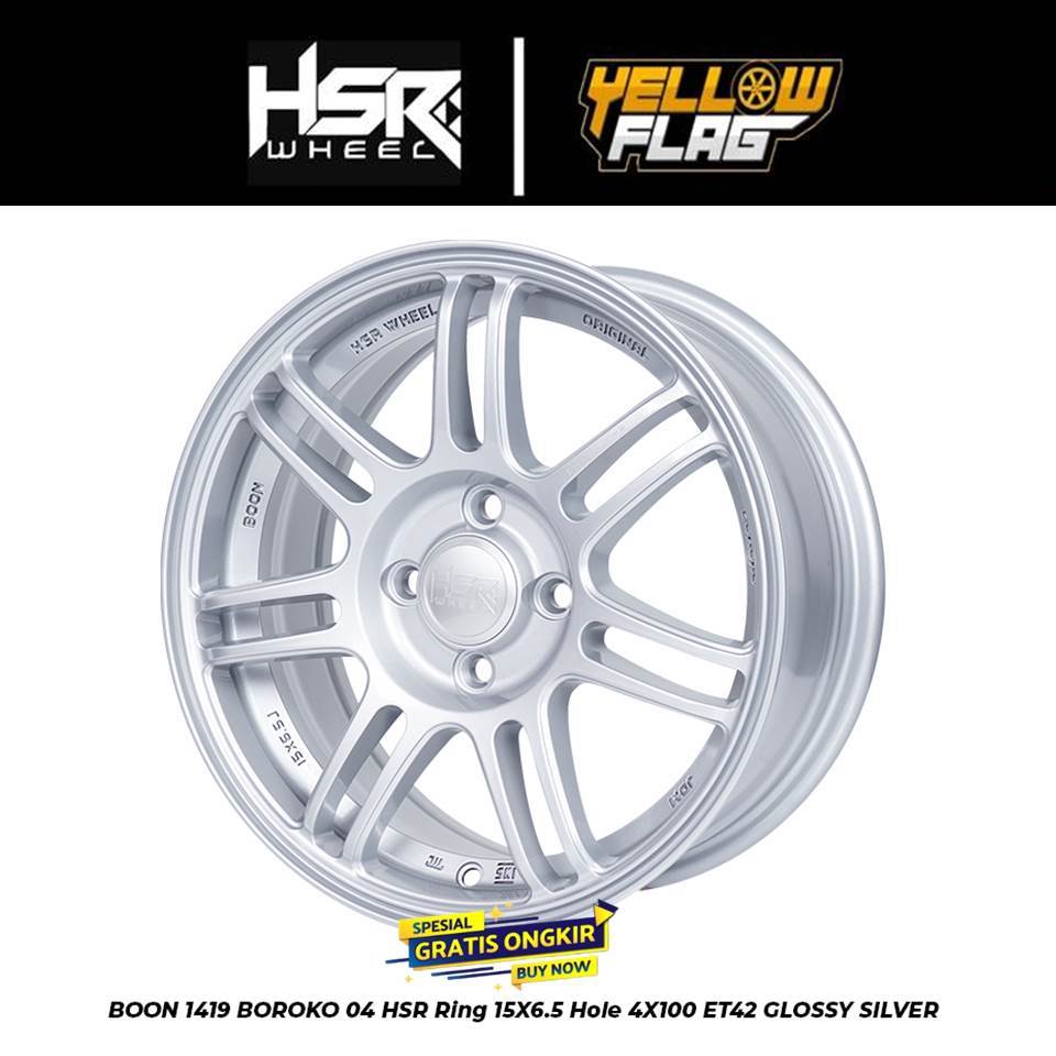 VELG BRIO/AGYA RING 15 TYPE VELG HSR BOON LEBAR 65 RATA ET42 GLOSSY SILVER