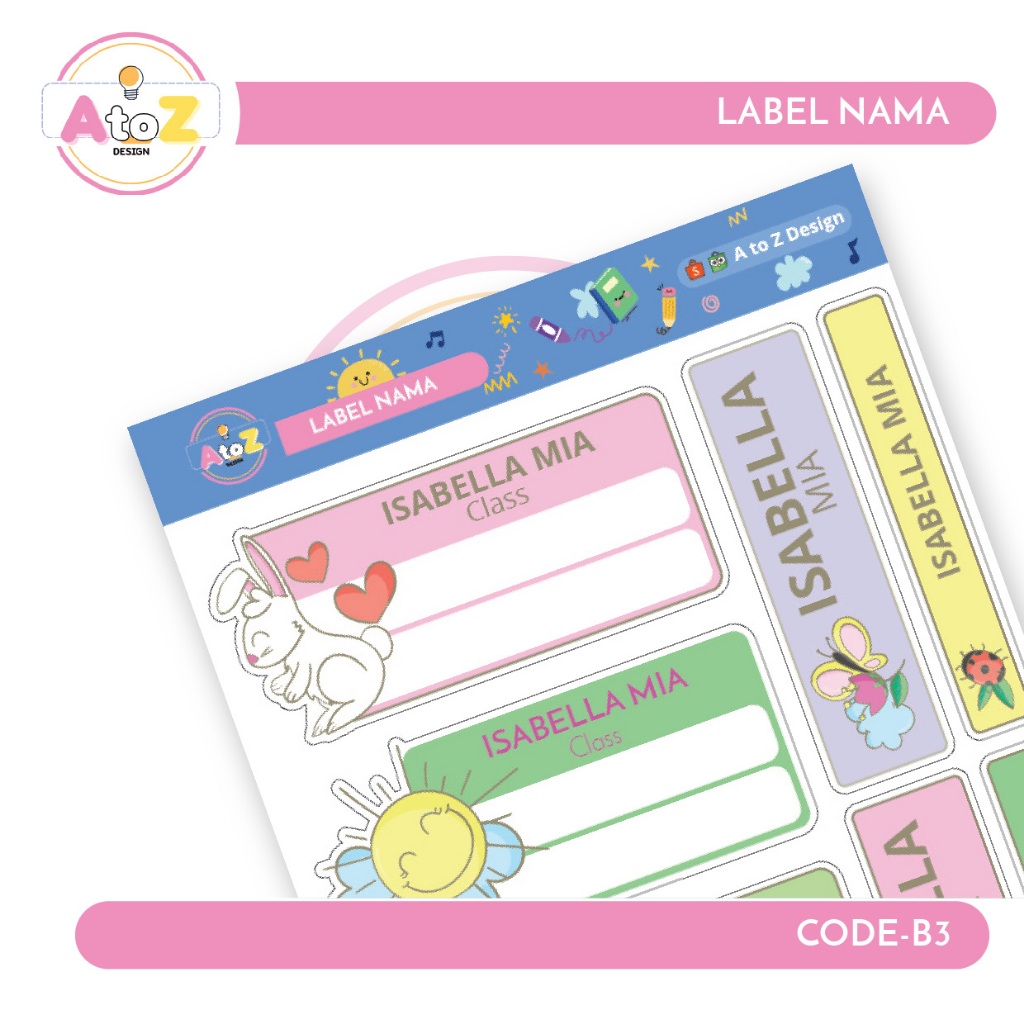 

Sticker / Label Nama Buku Anak Murah Tema Happy Day