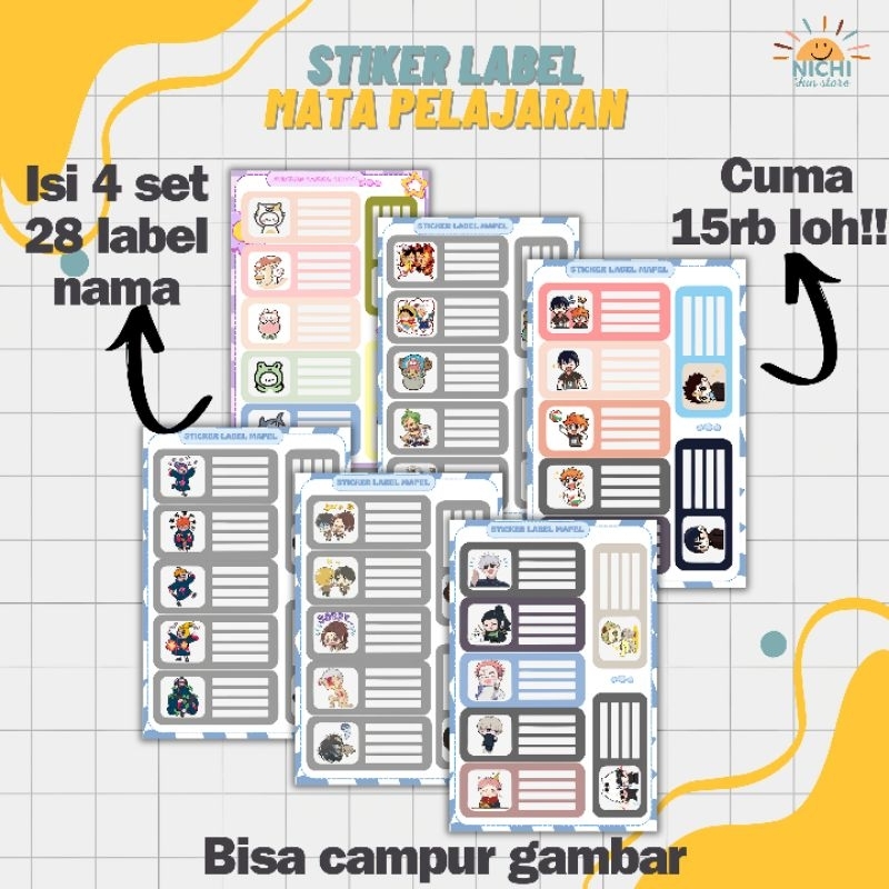 

LABEL BUKU LUCU ISI 28 LABEL NAMA/LABEL MATA PELAJARAN