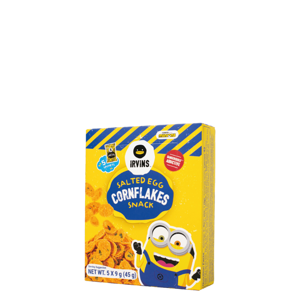 

IRVINS X MINIONS SALTED EGG CORNFLAKES SNACK 45G (5 SACHETS X 9G)