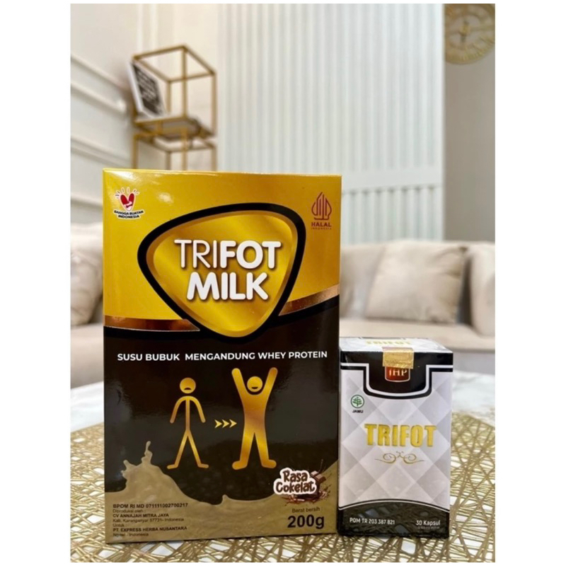 

TERMURAH!! PAKET HEMAT TRIFOT KAPSUL PENGGEMUK BADAN DAN TRIFOT MILK RASA COKELAT BPOM HALAL