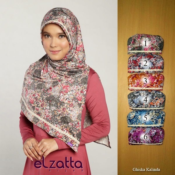 ELZATTA Ghiska Kalinda Berga Kerudung Hijab ORI 100% [ Warna : No. 3 Kuning Kunyit ]