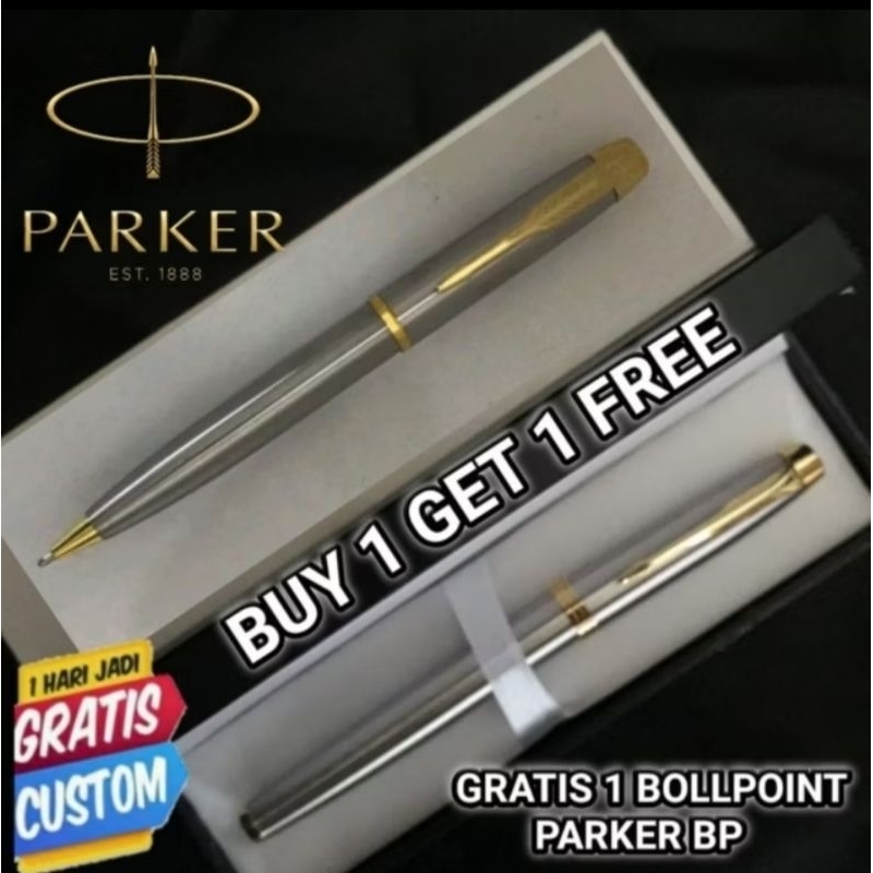 

Buy 1 Get 1 Free Bulpoint Parker Roller Ball Free Bruished Pen Gold Clip Gratis Grafir Nama/Logo + Box Exclusive