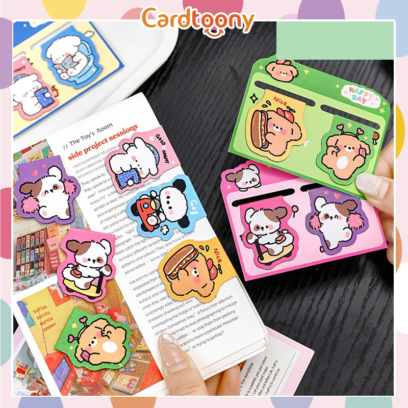 

2 Pcs Pembatas Buku Magnet Lucu Imut Bear Dog Cute Bookmark