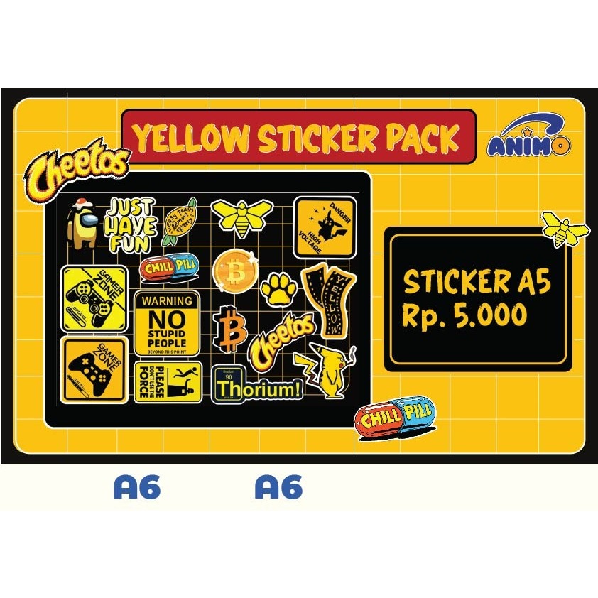 

Stiker Sticker Pack Vinyl Glossy Doff Hypebeast Lucu Anti Air Waterproof Laptop Casing Handphone Buku Botol Minum A5