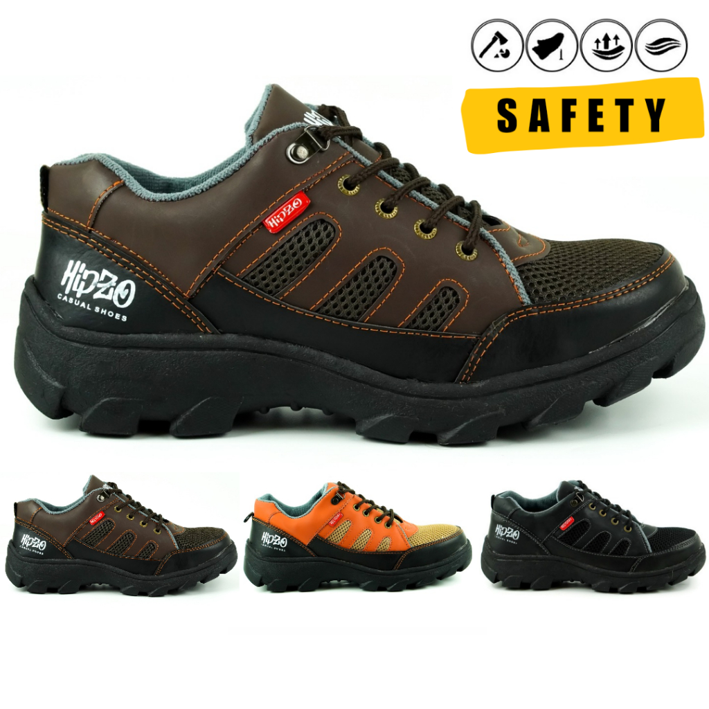 Hipzo official.Store Sepatu Pria Sepatu Safety Ujung besi Pria HIPZO M051 Sepatu Casual Kerja Safety