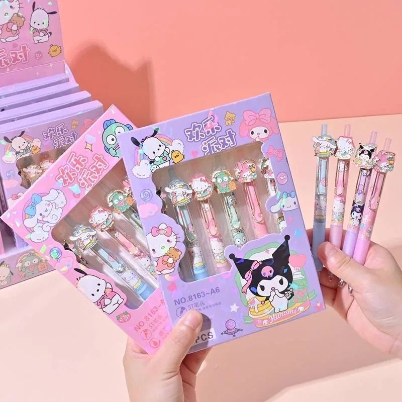 

Pena Sanrio Set 6 Box Pen Melody Kuromi Cinnamoroll ATK Alat Tulis