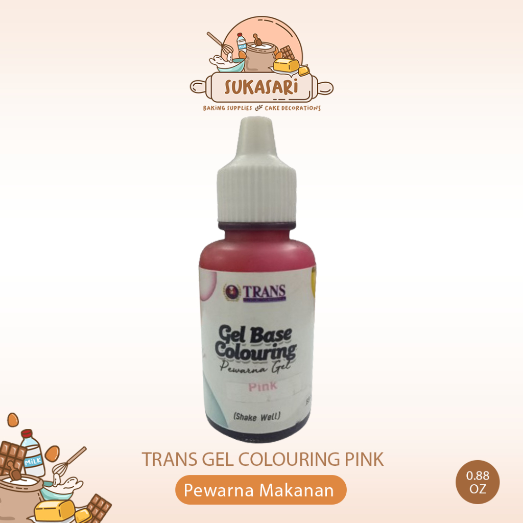 

Trans Gel Colouring Pink 0.88oz Pewarna makanan Jel icing color Pink