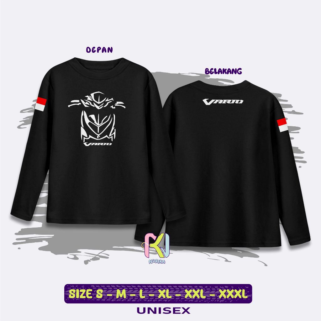Kaos Motor Vario Lengan Panjang T-Shirt Longsleeve Unisex Baju Motor Honda Varo Panjang