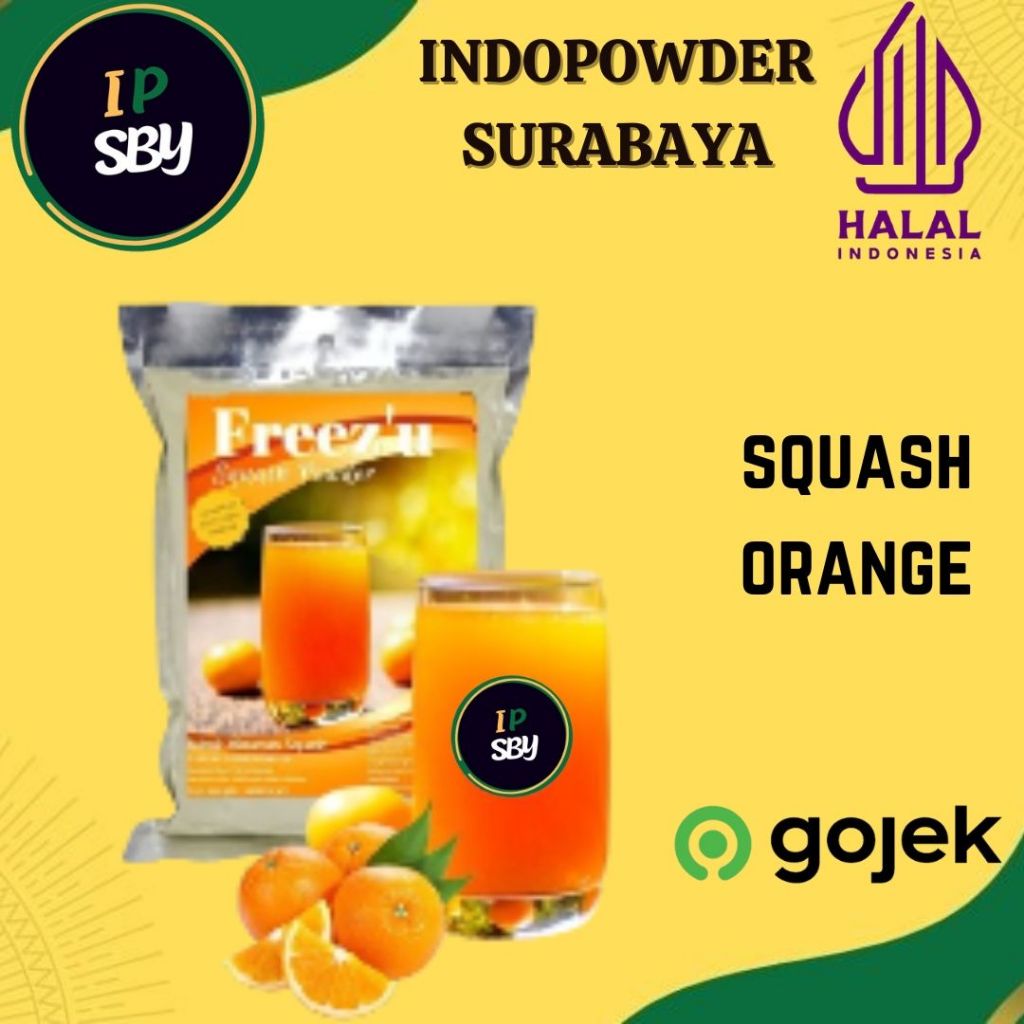 

IDPSBY | SQUASH ORANGE 1KG | Powder ORANGE 1KG | Bubuk Minuman ORANGE SQUASH INDOPOWDER FREEZU