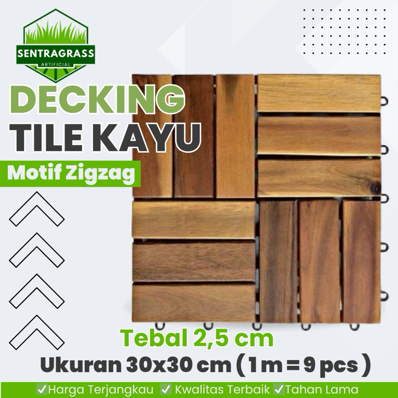 Decking Tile Kayu Jati / Alas kayu jati / lantai kayu / bongkar pasang