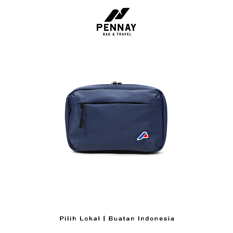 Pennay Man Arlot - Tas Selempang Waterproof Pria, Slingbag Crossbody Unisex Stylish & Casual Navy