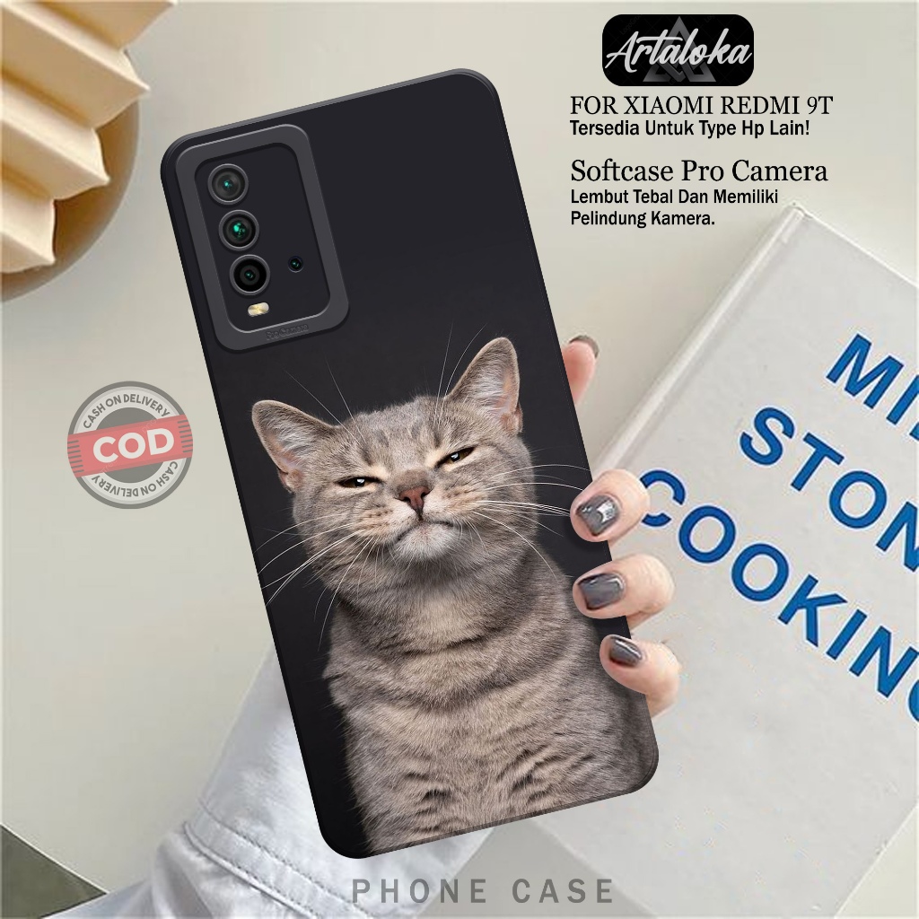 Softcase Hp Xiaomi Redmi 9T Fashion Case Kucing Case Xiaomi Redmi 9T Silikon TPU Pro Camera Casing X