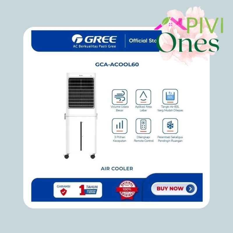 GREE Air Cooler Model GCA-ACOOL60 - with Honeycomb + pra-filter - Penyejuk - Humidifier -Tangki 60L