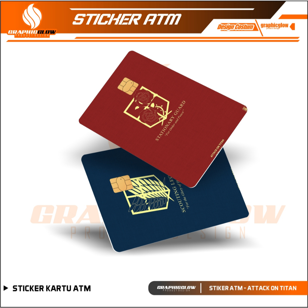 

ATTACK ON TITAN STIKER PELINDUNG KARTU SKIN CARD ATM SIM KTP E-MONEY STICKER LEM KUAT ANTI GORES SKIN / STICKER KARTU