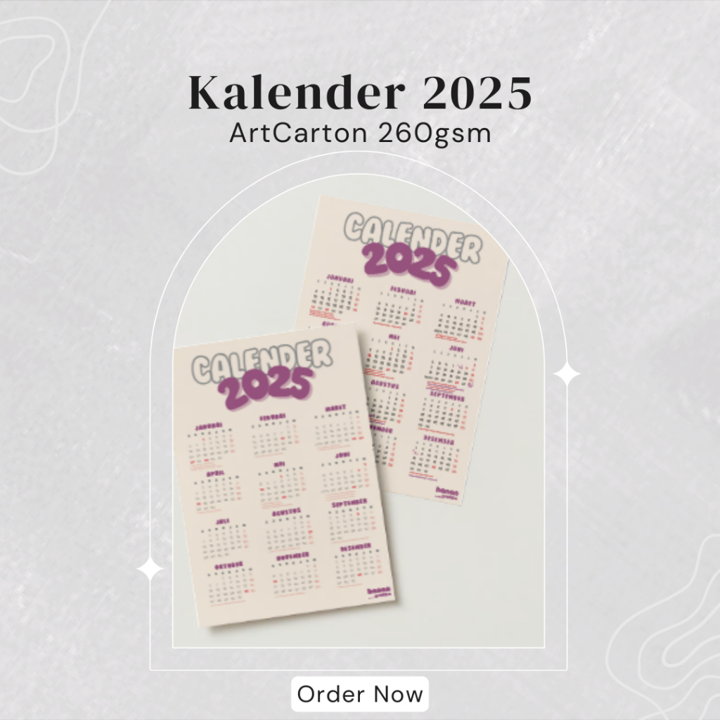 

kalender A3 custom premium 260 gsm Laminasi