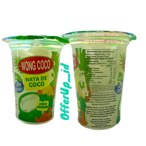 

Wong Coco Nata De Coco Pandan Leci Kelapa Muda 220gr