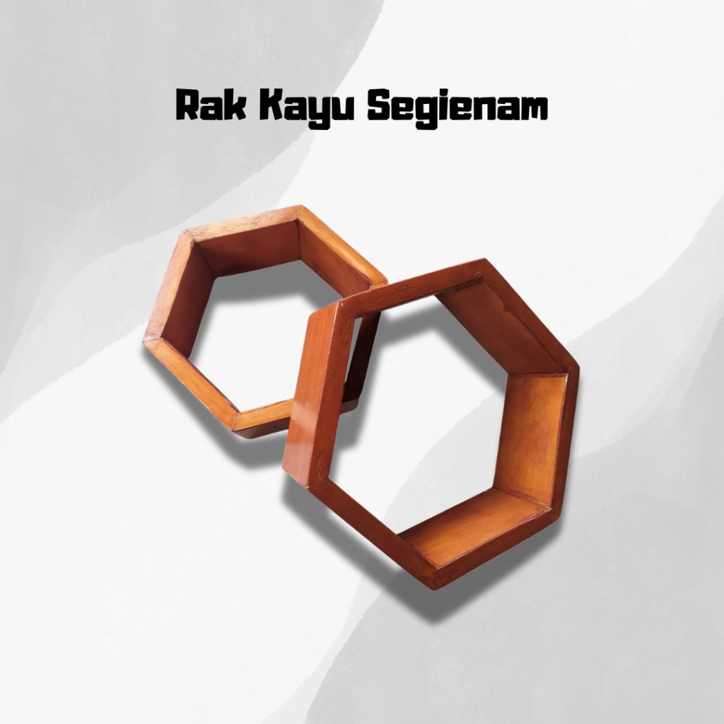 rak bentuk segienam / hexagonal // rak bentuk rumah lebah // bee display // bahan kayu jati belanda 
