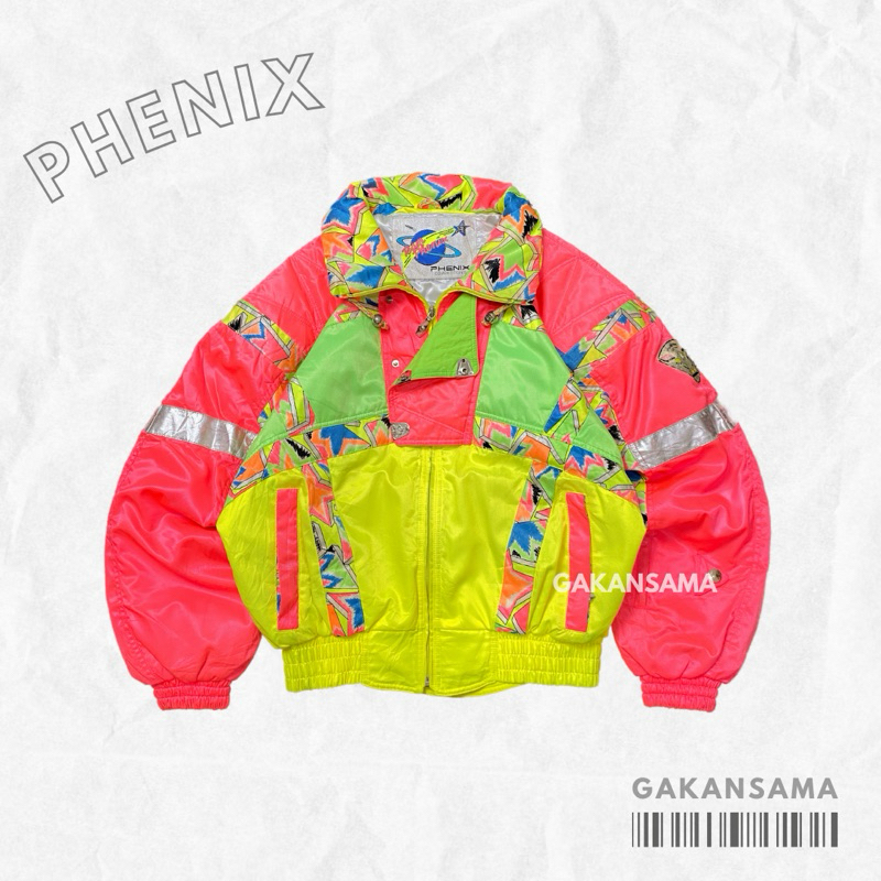 JAKET PHENIX VINTAGE RACING COLORBLOCK MOTIF JAKET SKI RACING